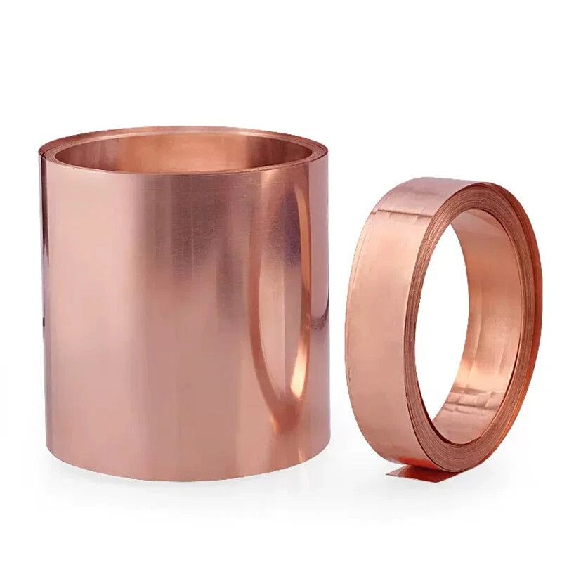99.9% Pure Copper Sheet Roll Metal Foil Plate Strip 0.01-1mm Thick 10-120mm Wide