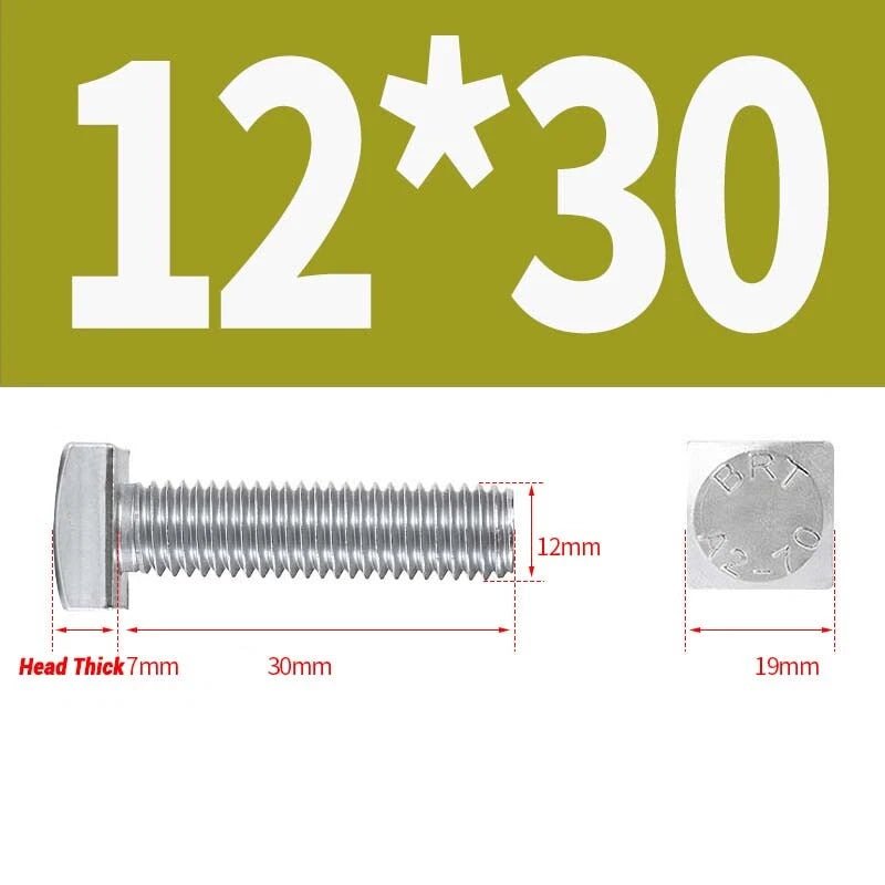 Square Head Bolts M4 M5 M6 M8 M10 M12 — A2 304 Stainless Steel, Multiple Lengths - HomeDIYer