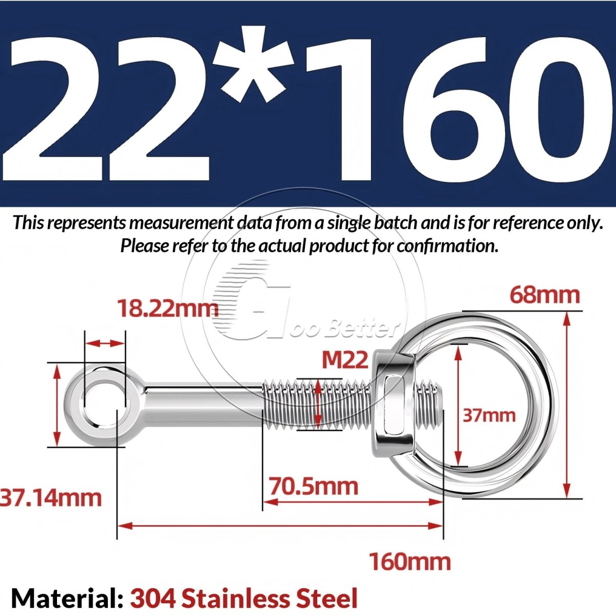 M16–M24 A2 304 Stainless Steel Lifting Eye Bolt & Eye Nut Threaded Ring - HomeDIYer
