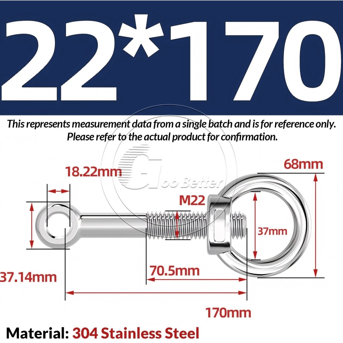 M16–M24 A2 304 Stainless Steel Lifting Eye Bolt & Eye Nut Threaded Ring - HomeDIYer