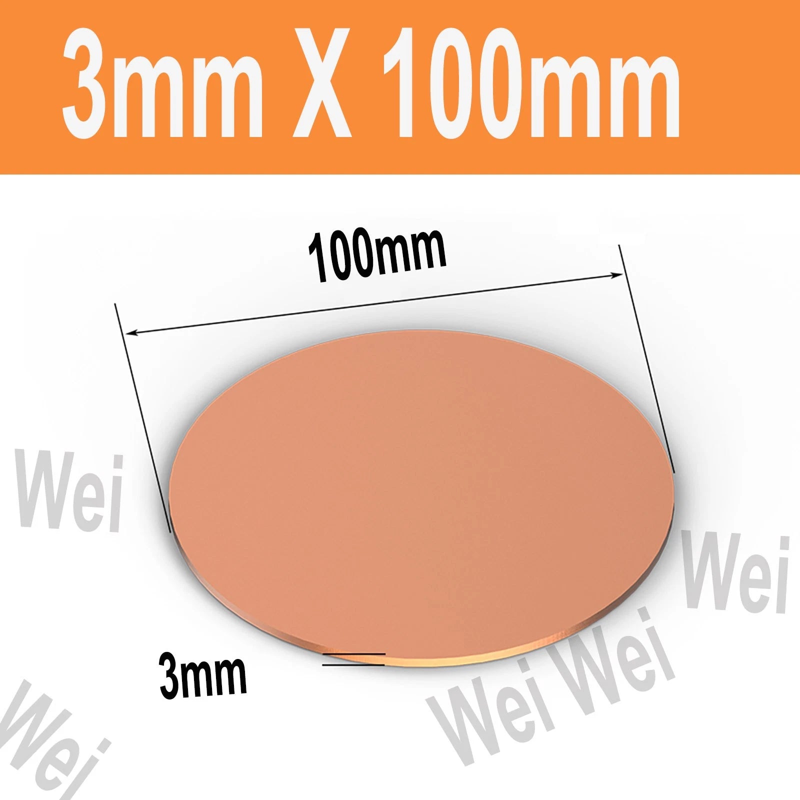 Solid Pure Copper Discs Blanks Round Plate Metal Sheet 0.5mm - 5mm Thick Cu 99.9