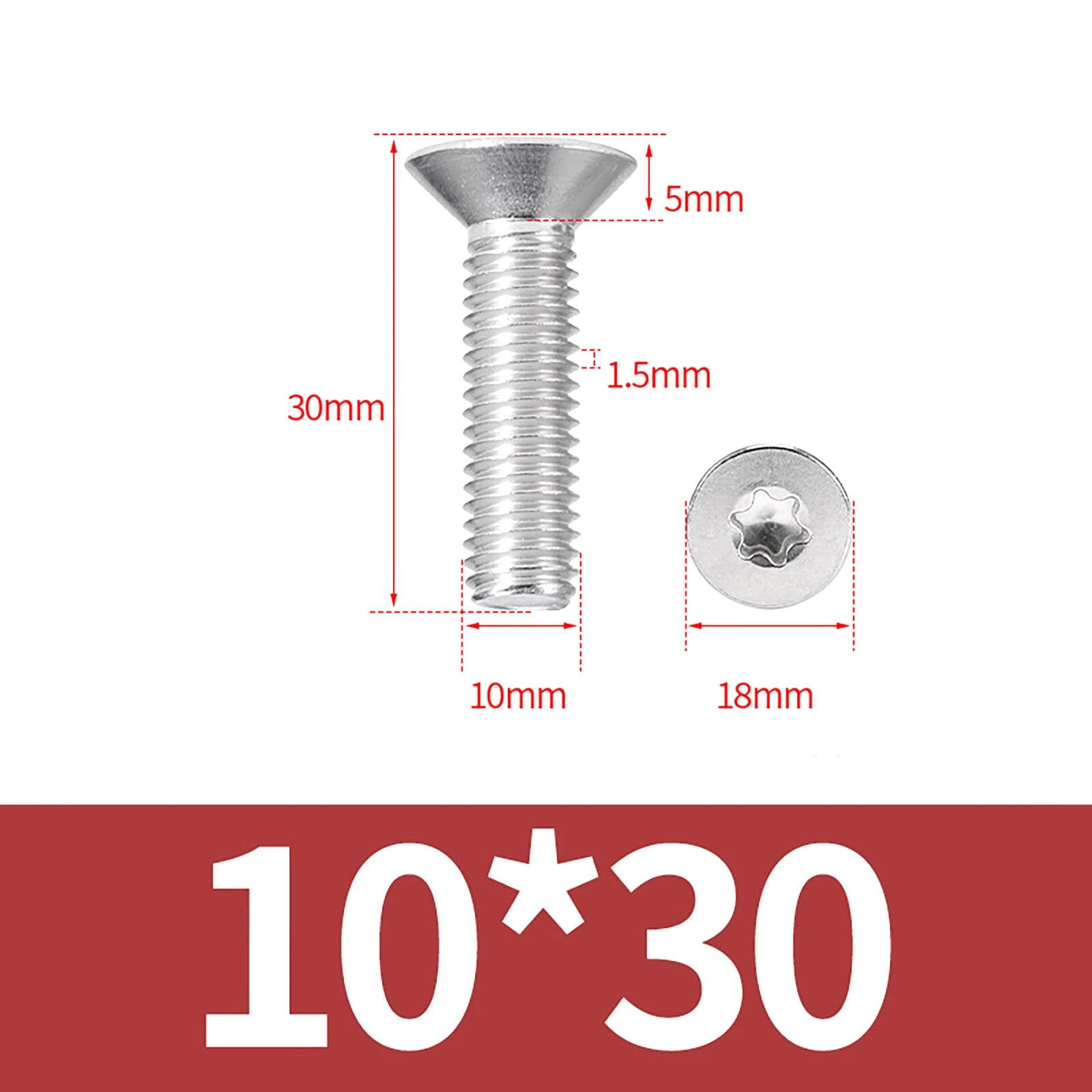 M2- M12 Torx Countersunk Machine Screws Six Lobe Bolts A2 Stainless Steel
