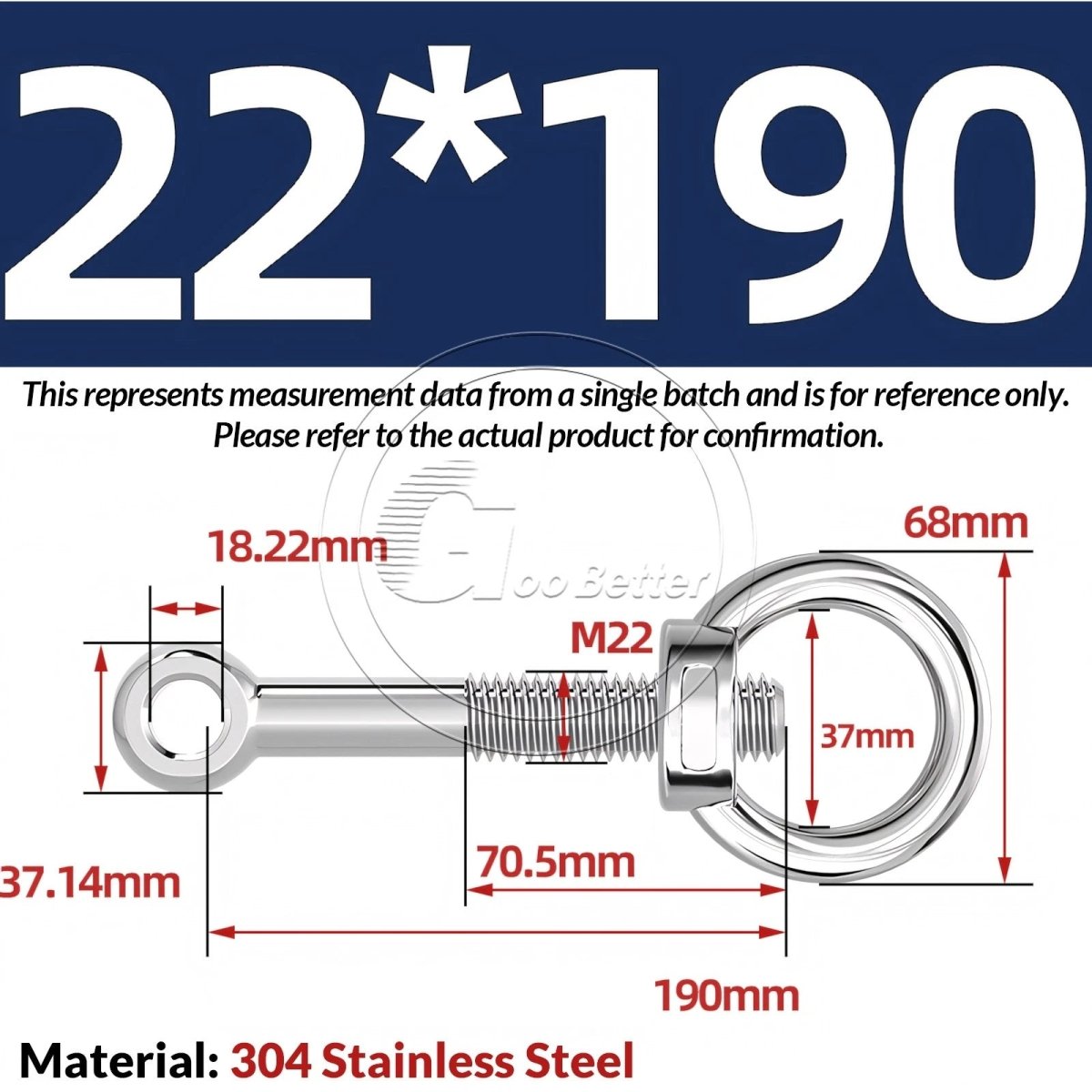 M16–M24 A2 304 Stainless Steel Lifting Eye Bolt & Eye Nut Threaded Ring - HomeDIYer