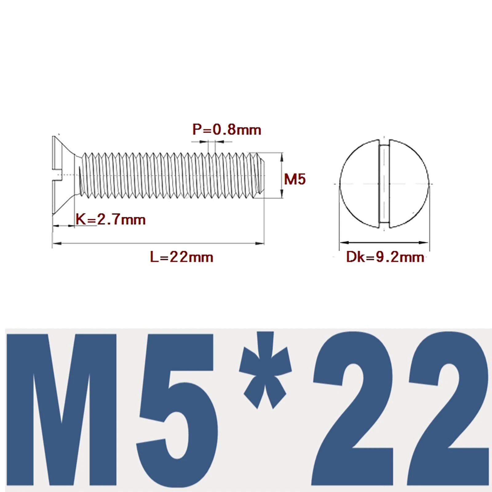 Countersunk Slotted Machine Screws M2–M8 | A2 Stainless Steel DIN 963