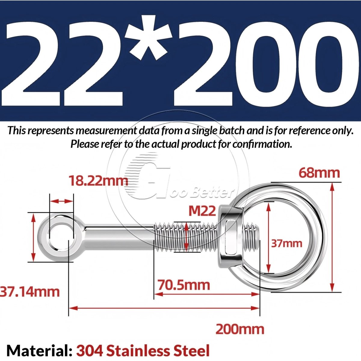 M16–M24 A2 304 Stainless Steel Lifting Eye Bolt & Eye Nut Threaded Ring - HomeDIYer
