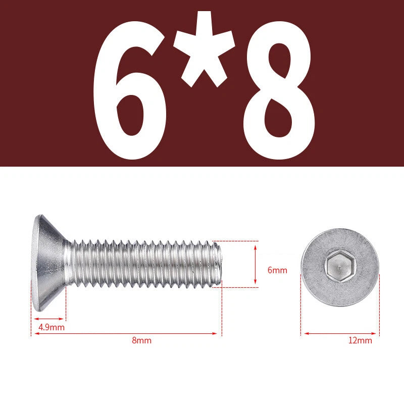 Allen Countersunk Head Screws V4A Steel Hexagon Socket Flat Head Machine Screw