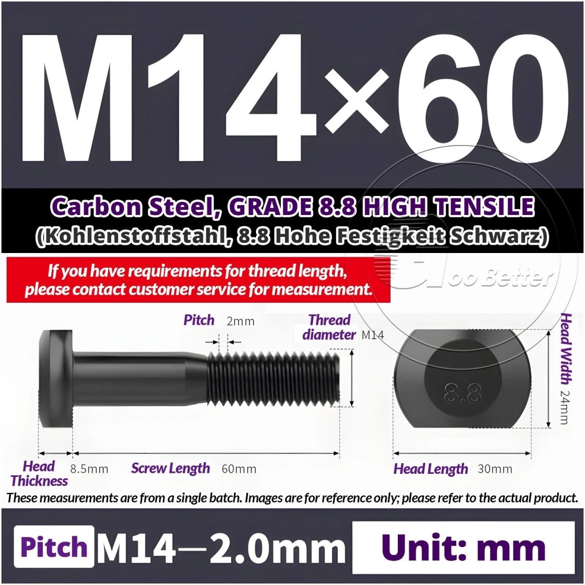 T - Slot Bolts M6 to M20 | Grade 8.8 High Tensile | T - Track Bolts 16mm–500mm - HomeDIYer