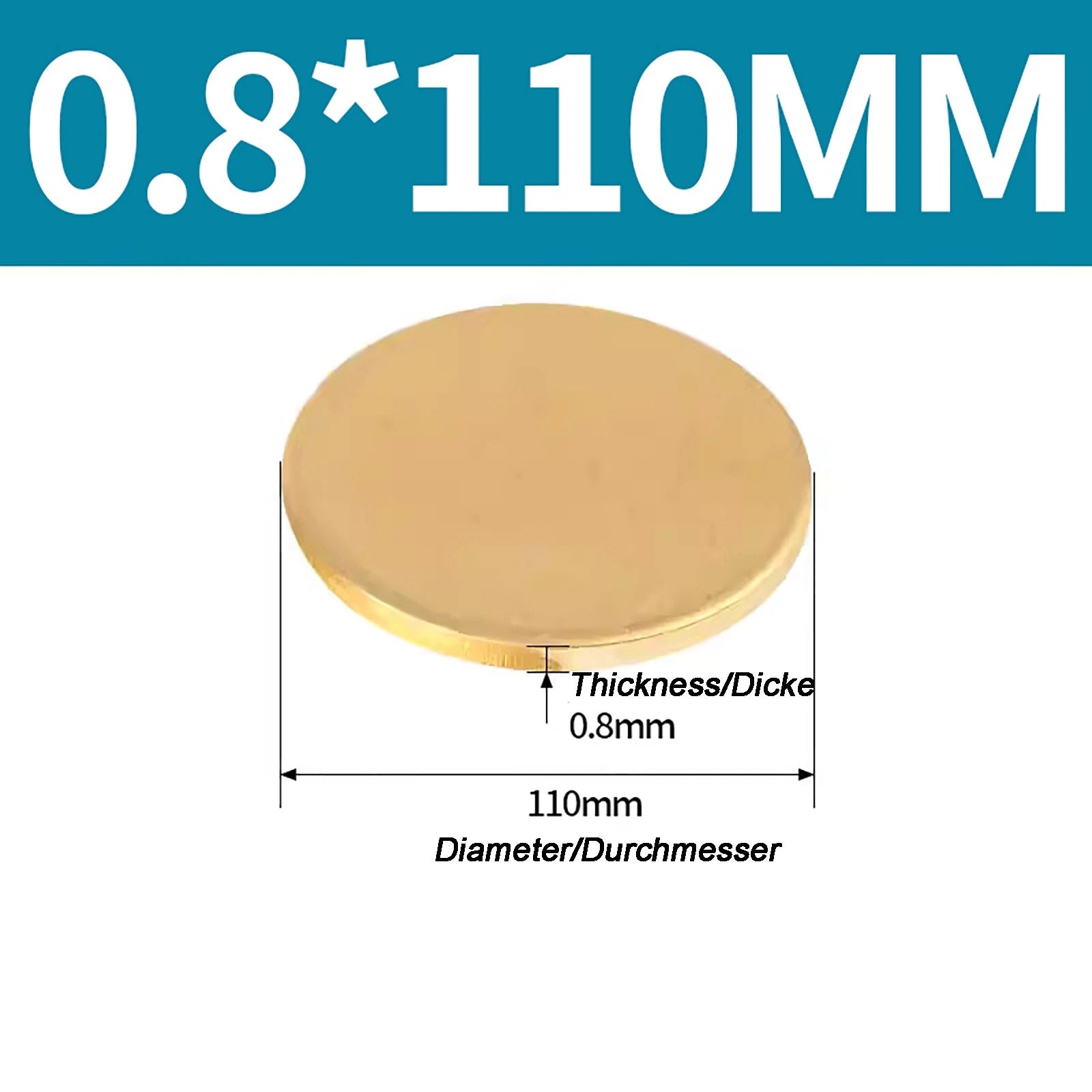 Solid Brass Discs Blanks Metal Round Sheets Thick 0.3mm - 6mm Dia 10mm - 180mm