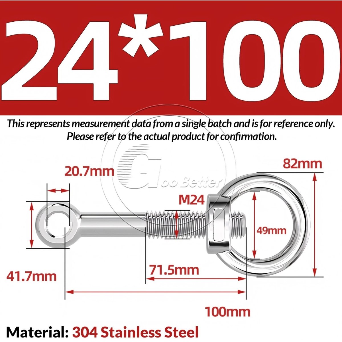 M16–M24 A2 304 Stainless Steel Lifting Eye Bolt & Eye Nut Threaded Ring - HomeDIYer