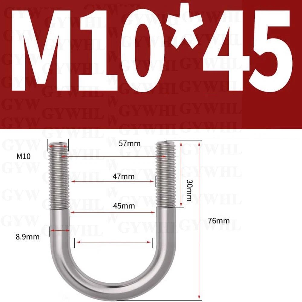 Marine Grade Round Bend U - Bolts — A2 & A4 Stainless Steel, M6 to M20 - HomeDIYer