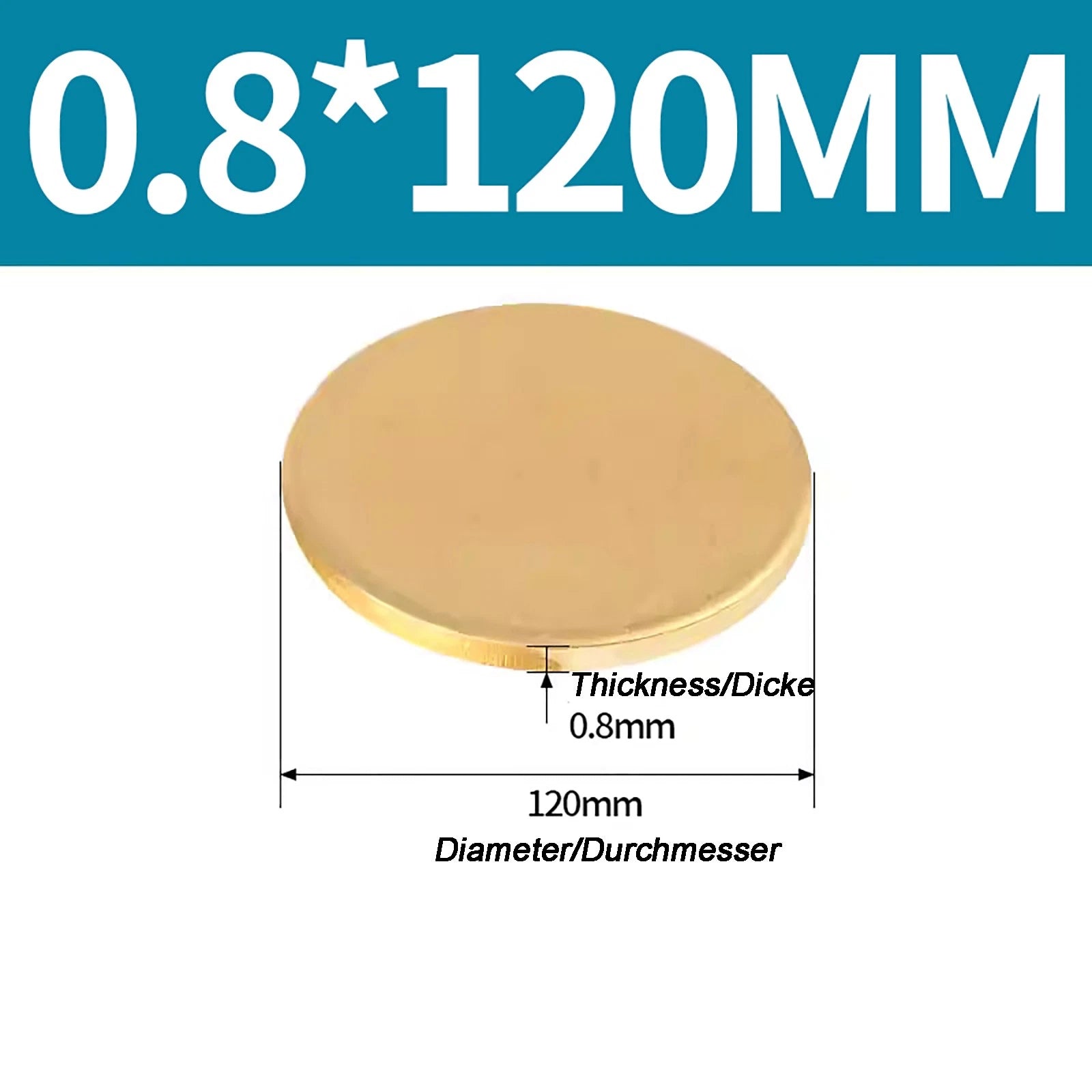 Solid Brass Discs Blanks Metal Round Sheets Thick 0.3mm - 6mm Dia 10mm - 180mm