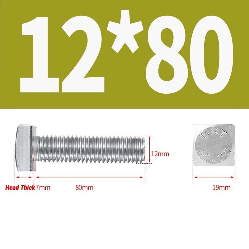 Square Head Bolts M4 M5 M6 M8 M10 M12 — A2 304 Stainless Steel, Multiple Lengths - HomeDIYer