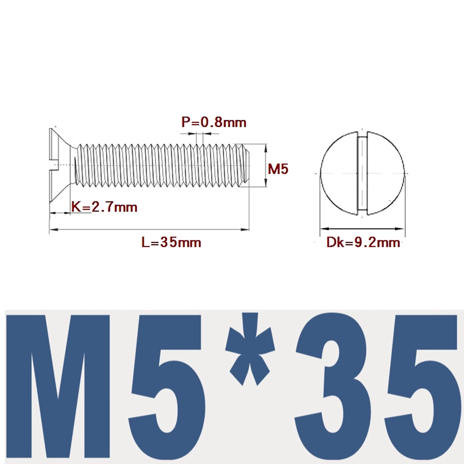 Countersunk Slotted Machine Screws M2–M8 | A2 Stainless Steel DIN 963