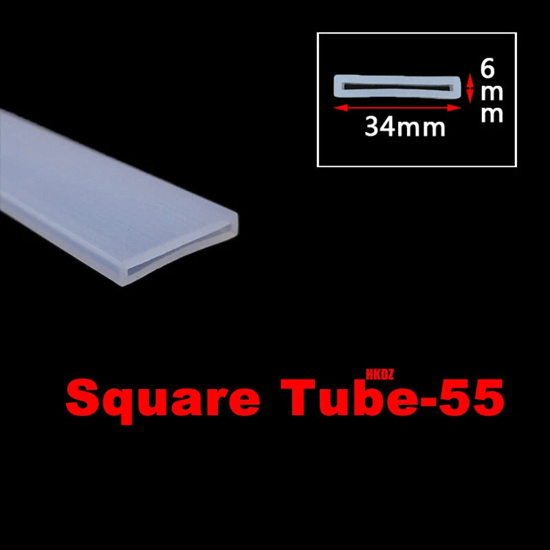 Square Silicone Rubber Hollow Tube Pipe Protector Seal Strips Width 2.5mm~108mm