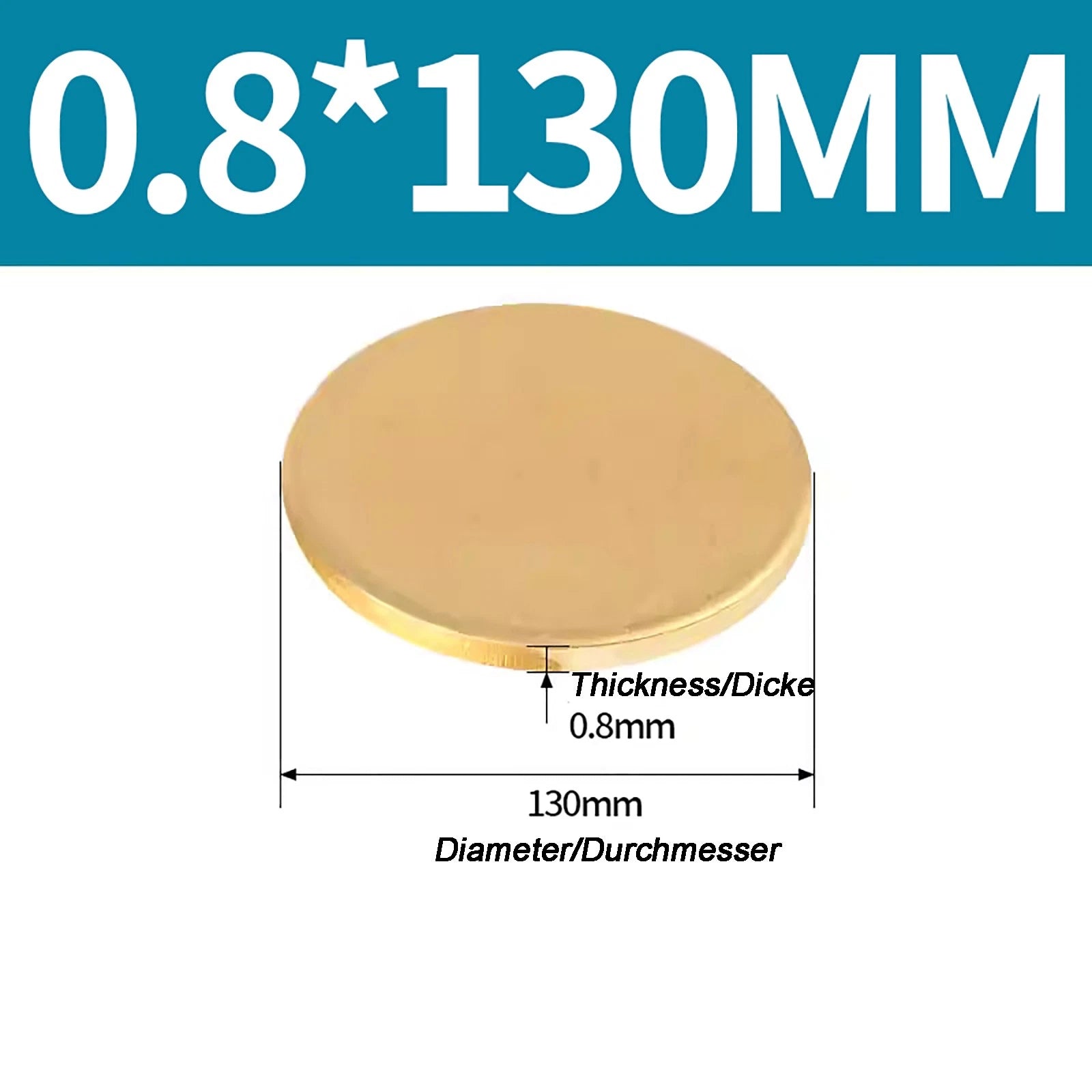 Solid Brass Discs Blanks Metal Round Sheets Thick 0.3mm - 6mm Dia 10mm - 180mm