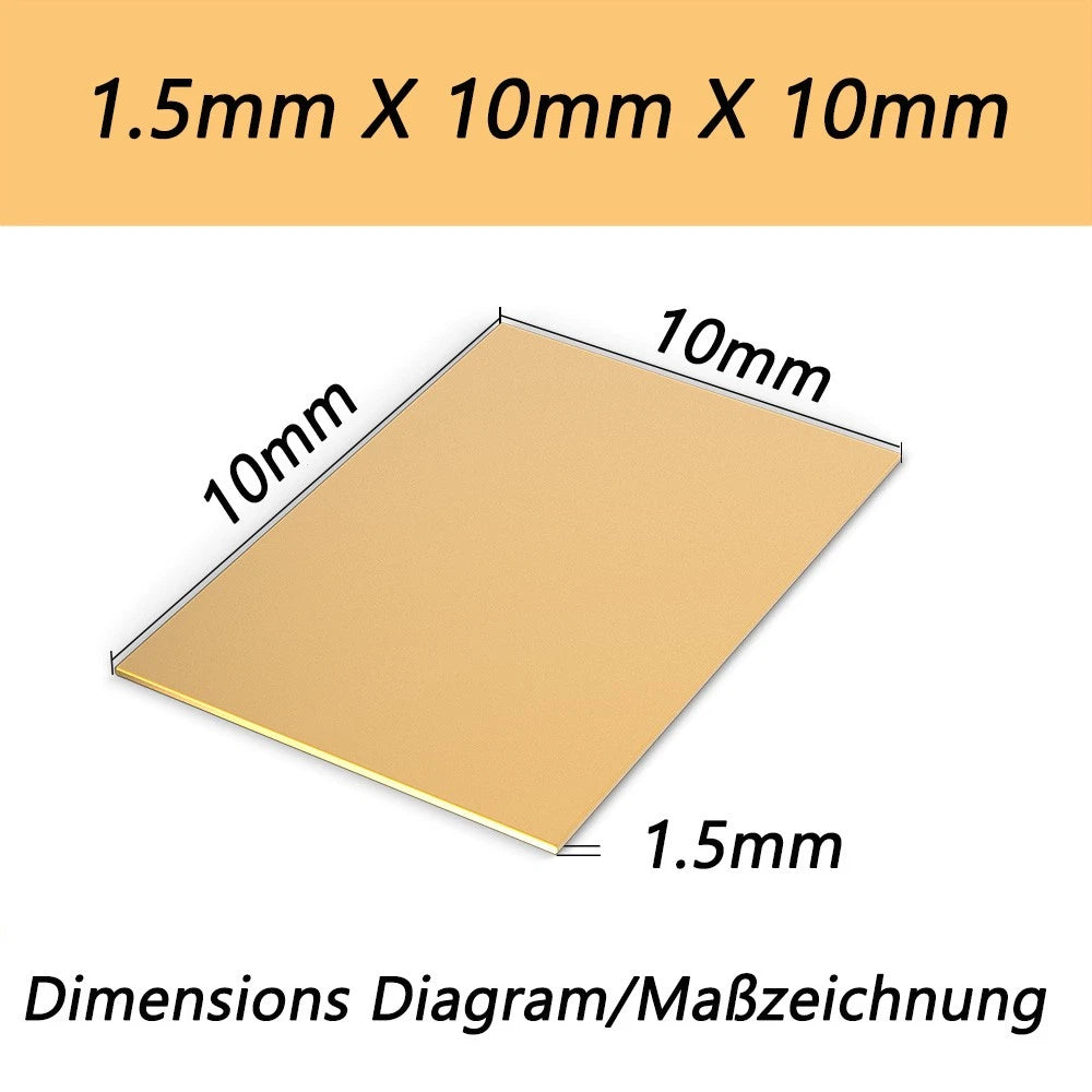 Brass Sheet Plate H62 0.6 0.8 1 -1.2mm Thickness Models Making Jewellery Making