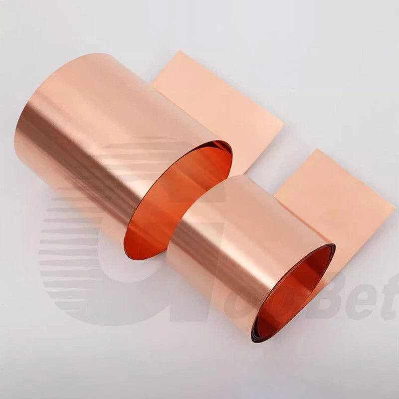 99.9% Pure Copper T2 Cu Metal Sheet Foil Plate Strip Ultrathin Thick 0.01-0.08mm