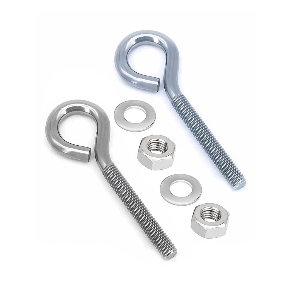 Galvanised Stainless Eye Screws Hooks Eye Bolts Closed Screws Threaded Rings Set