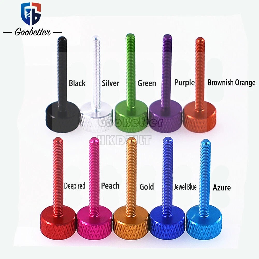 M3 Knurled Thumb Screws – Aluminum Anodized, Colorful, M3 x 20–50 mm - HomeDIYer