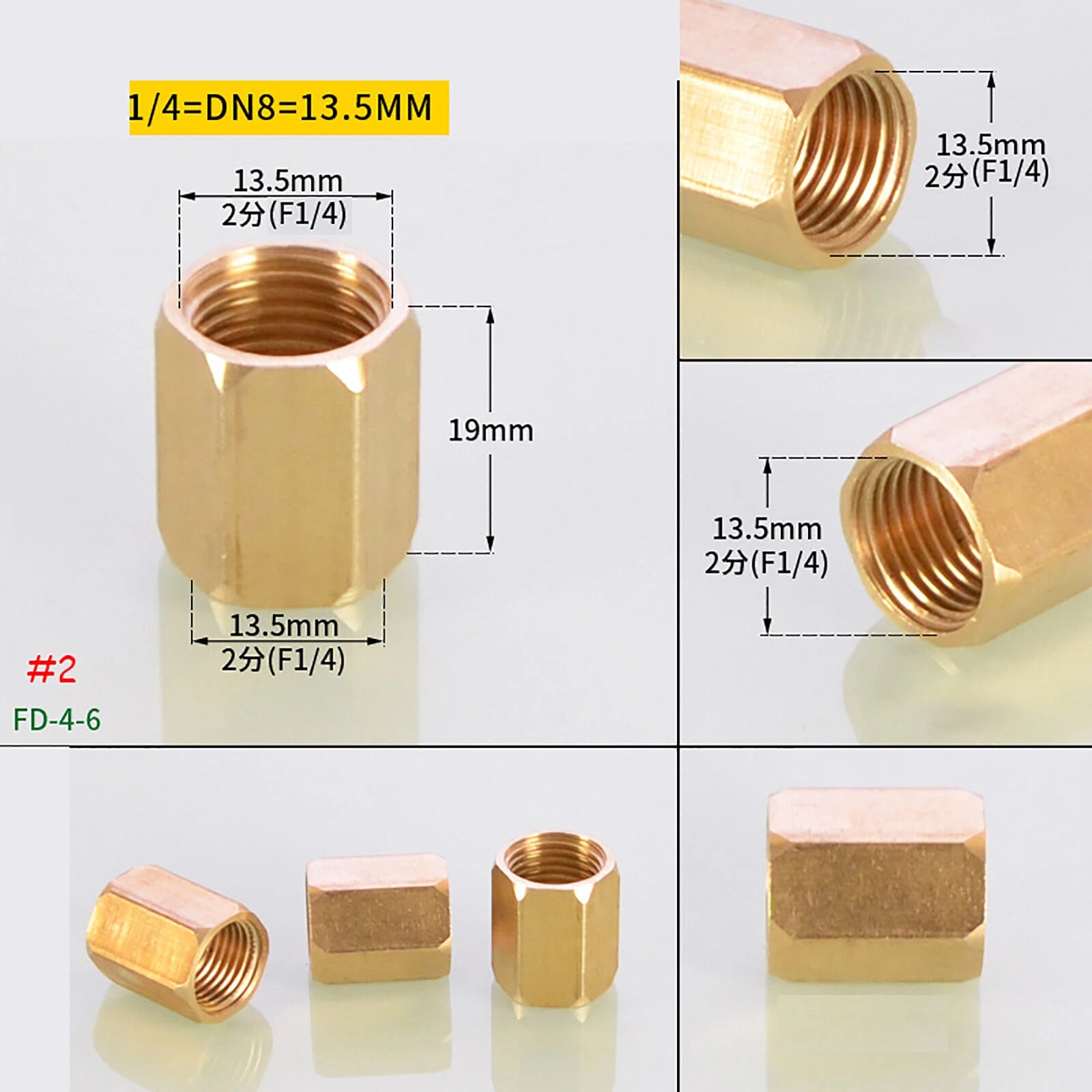 BSP Brass Socket Coupler Female x Female Thread Fitting | 1/8" to 1" Sizes