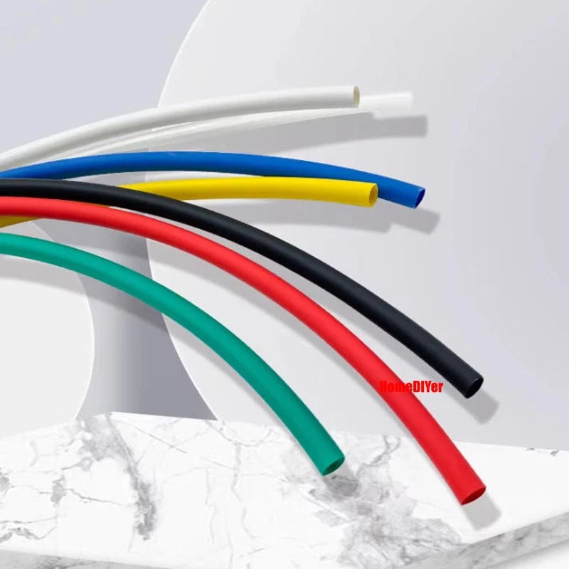 2:1 Heat Shrink Tubing — Electrical Wire Sleeving, Φ1mm–12mm, Clear/White/Red/Green