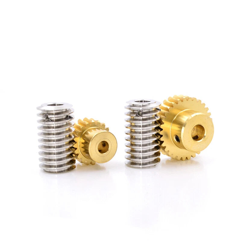 0.5/0.8 Module Worm Gear 20T-60T Teeth Brass Worm Gear Wheel & Worm Gear Shaft