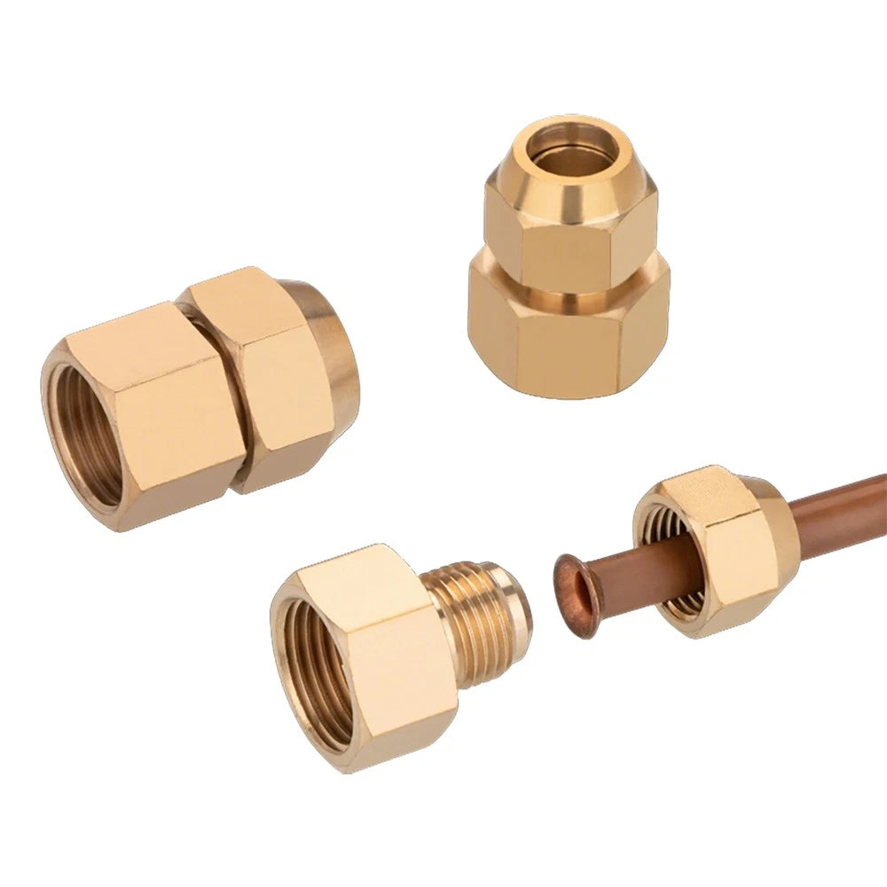 Brass Compression Straight Coupling Connector – Flared Fittings for Copper Pipe