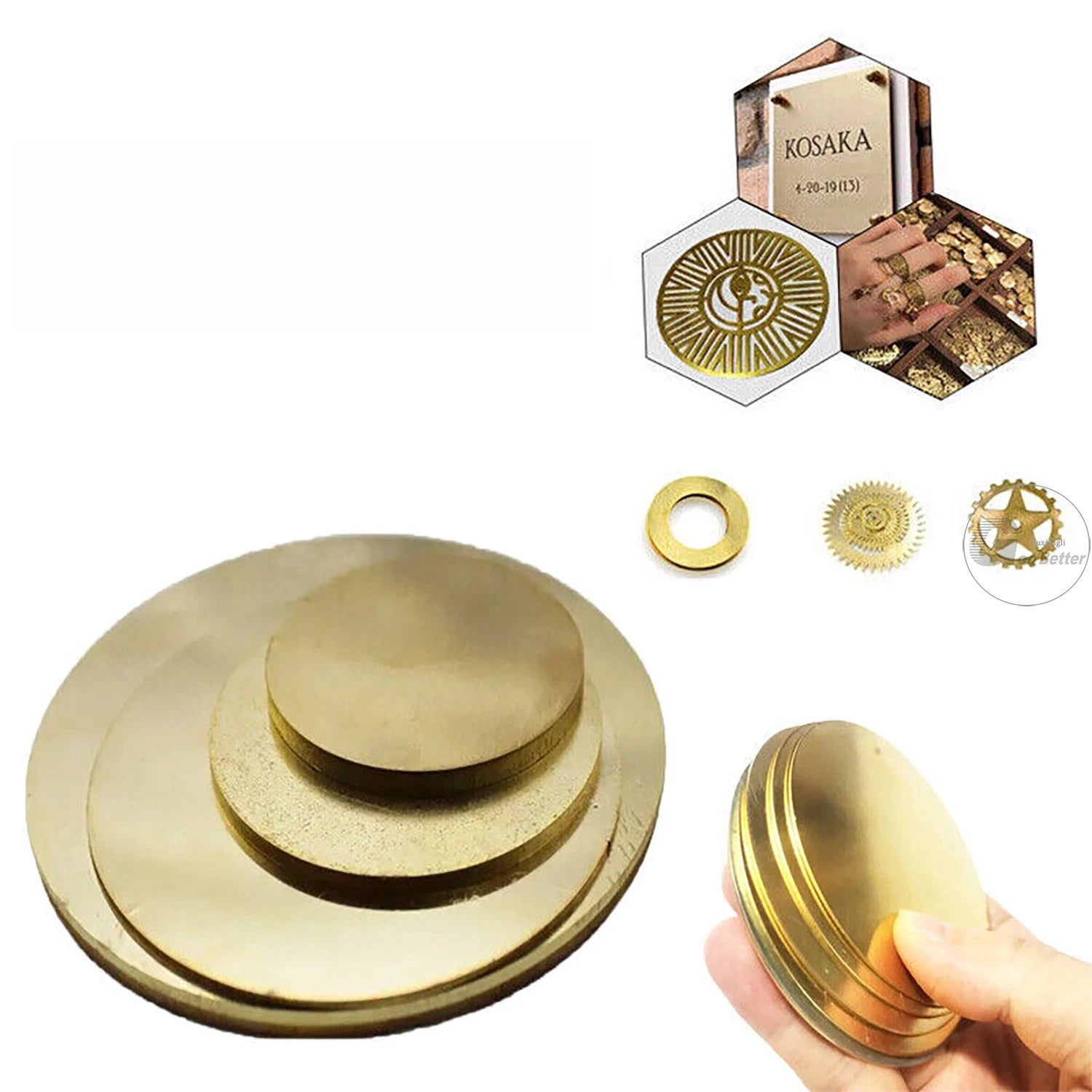 H62 Brass Solids Discs Blanks Metal Round Sheets OD10mm to 200mm Thick 5mm 6mm