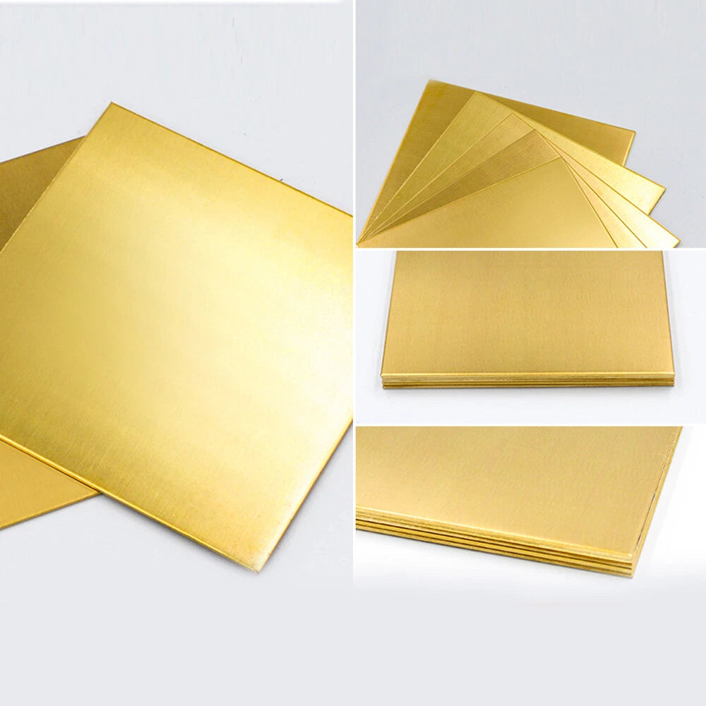 Brass Sheet Metal Plate Models Craft DIY 1/1.2/1.5/2/2.5/3/4mm Thick Select Size