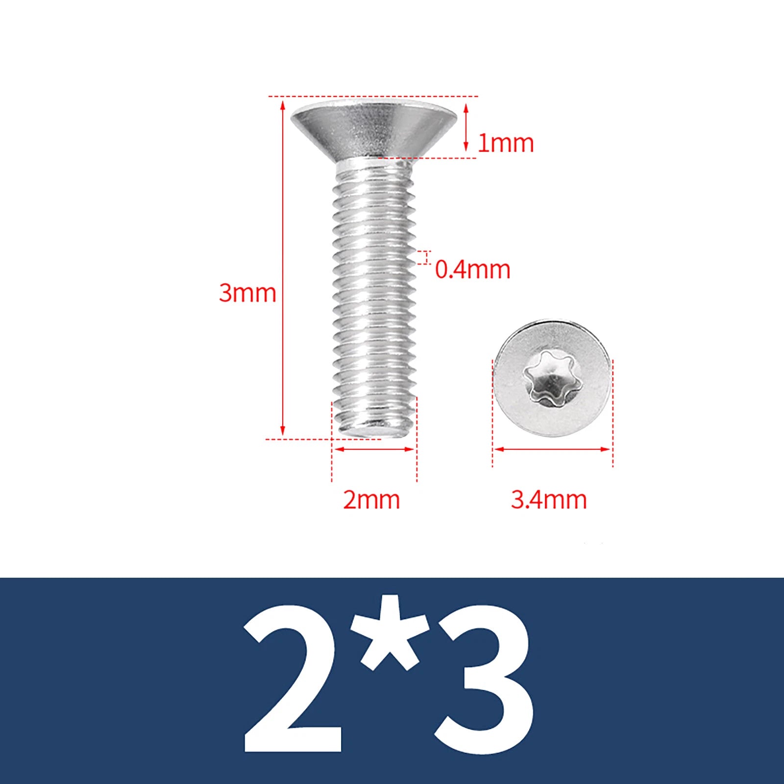 M2- M12 Torx Countersunk Machine Screws Six Lobe Bolts A2 Stainless Steel