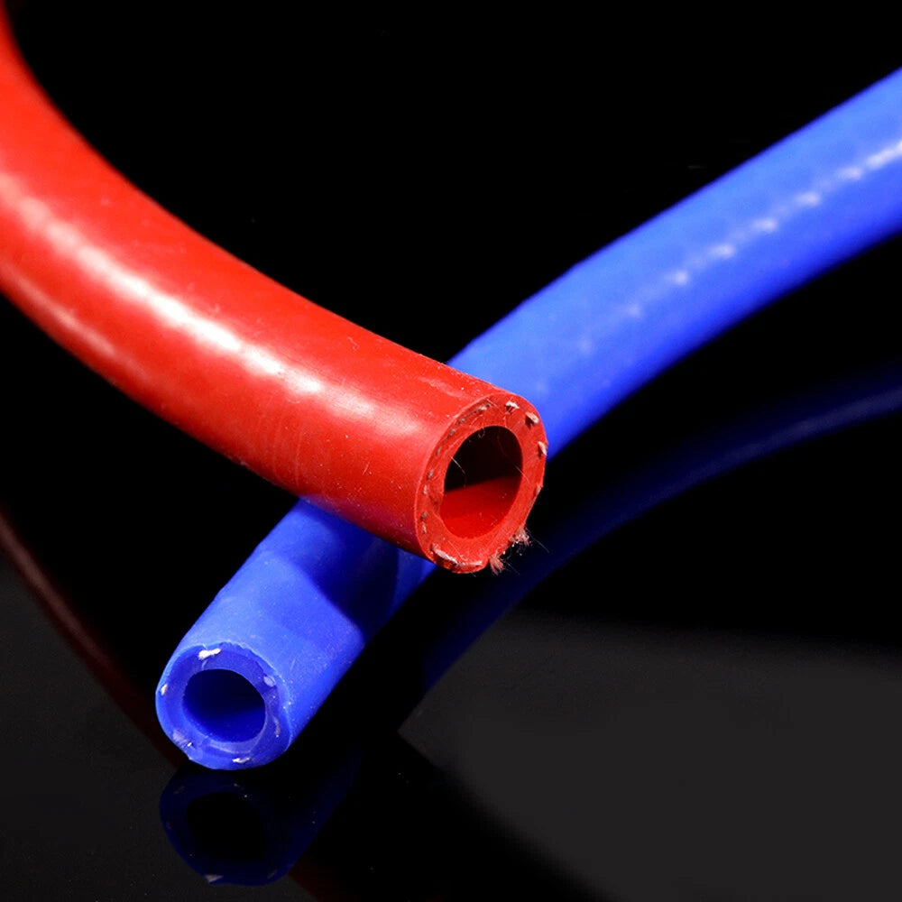 Silicone Tubing Reinforced Rubber Hose — 6mm to 32mm ID, Red & Blue, 1M–5M