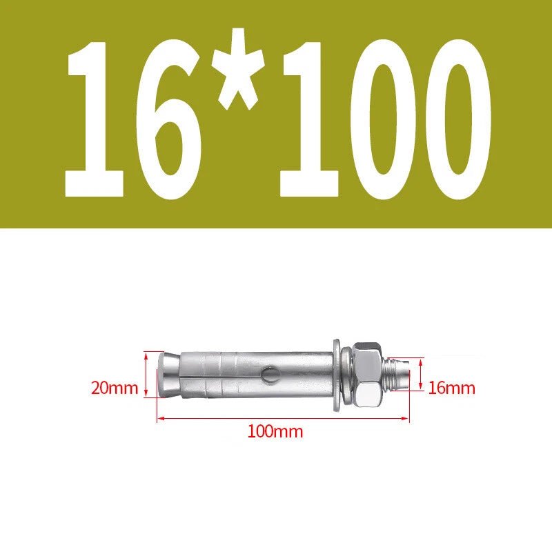 Hex Nut Expansion Sleeve Anchor Bolts — M6 to M20, Galvanized & Stainless Steel - HomeDIYer