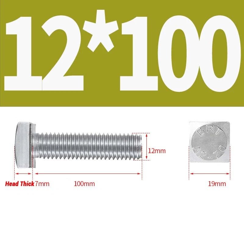 Square Head Bolts M4 M5 M6 M8 M10 M12 — A2 304 Stainless Steel, Multiple Lengths - HomeDIYer