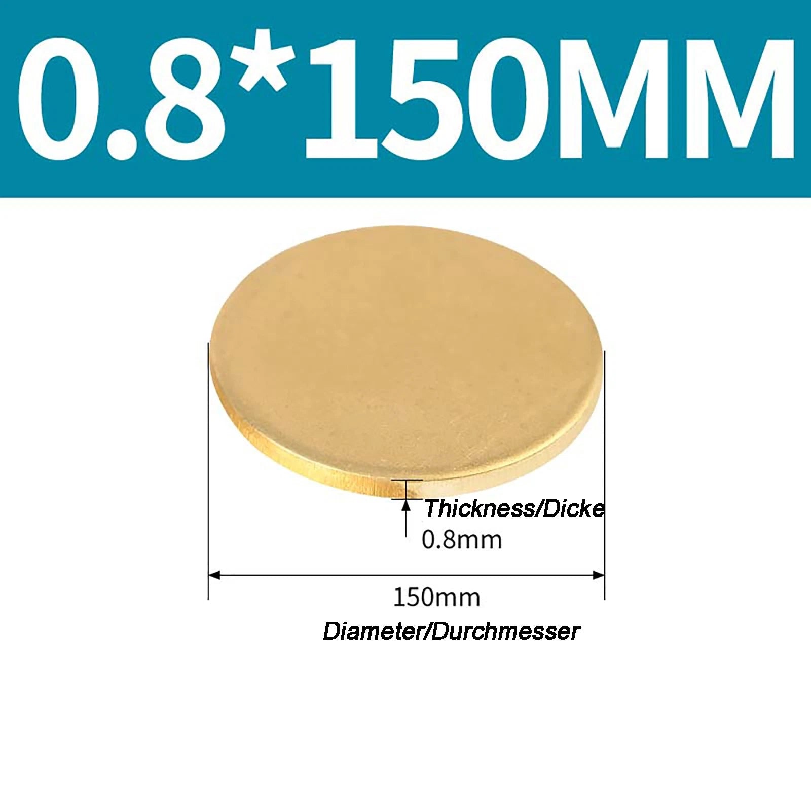 Solid Brass Discs Blanks Metal Round Sheets Thick 0.3mm - 6mm Dia 10mm - 180mm