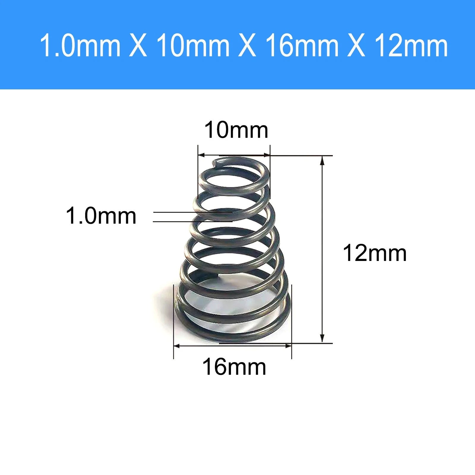 Conical Compression Spring Tapered Spring Steel Wire 0.2-3mm Heavy Duty Cone DIY