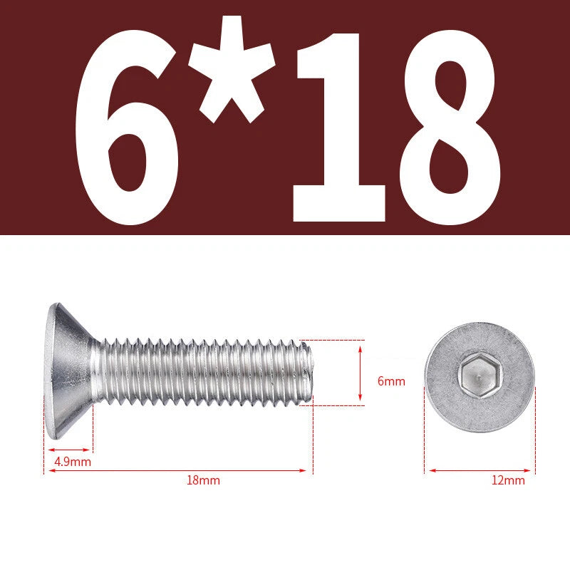 Allen Countersunk Head Screws V4A Steel Hexagon Socket Flat Head Machine Screw