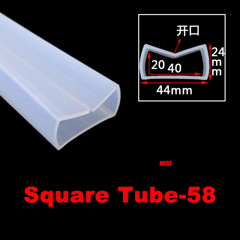 Square Silicone Rubber Hollow Tube Pipe Protector Seal Strips Width 2.5mm~108mm