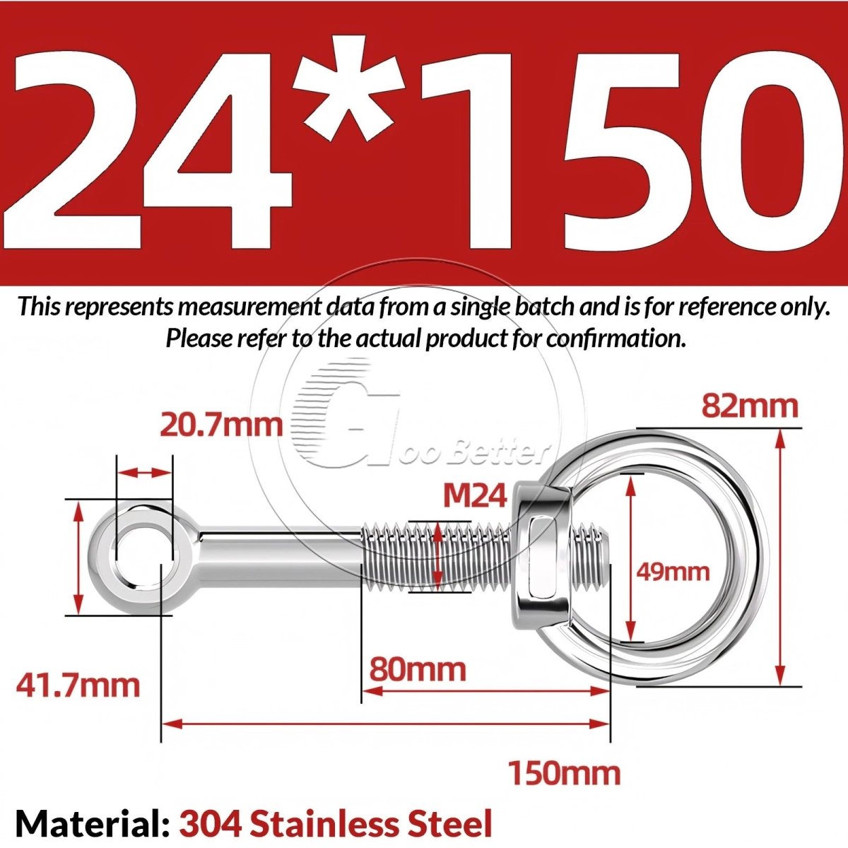 M16–M24 A2 304 Stainless Steel Lifting Eye Bolt & Eye Nut Threaded Ring - HomeDIYer