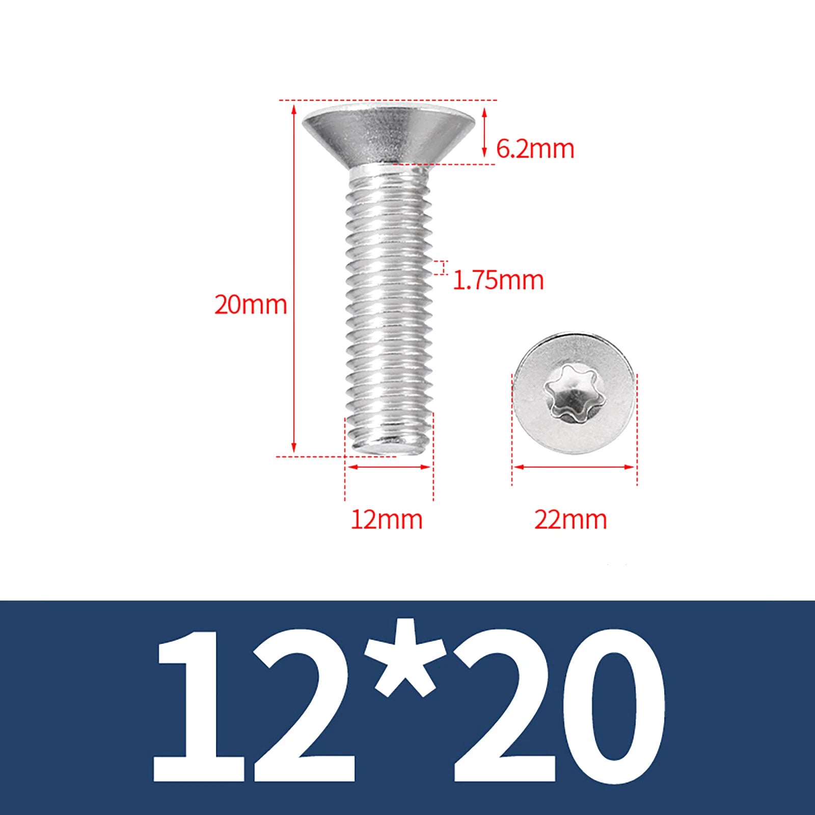 M2- M12 Torx Countersunk Machine Screws Six Lobe Bolts A2 Stainless Steel
