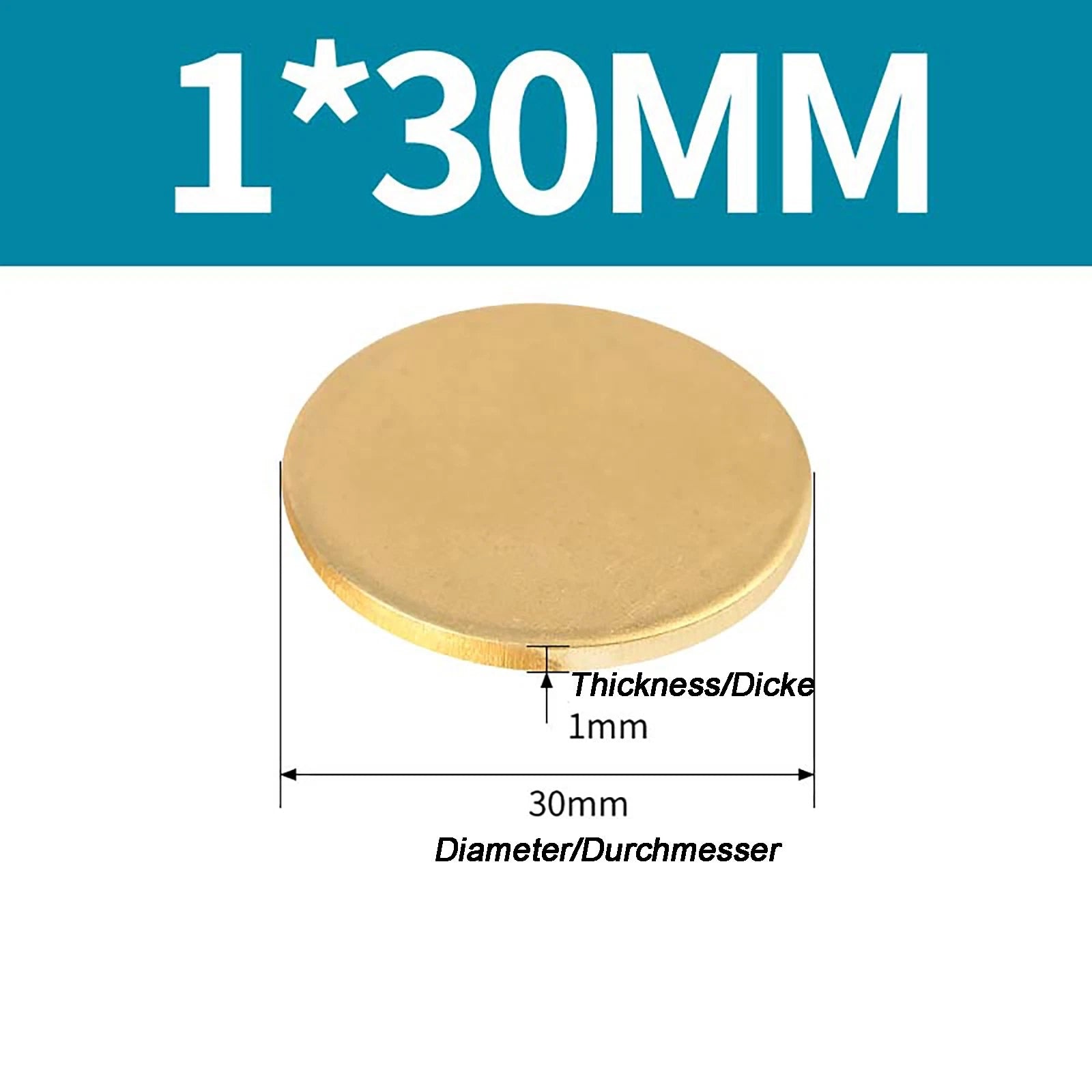 Solid Brass Discs Blanks Metal Round Sheets Thick 0.3mm - 6mm Dia 10mm - 180mm