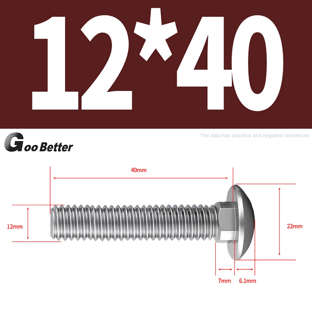M4–M12 Carriage Bolts A2 Stainless Steel | Cup Square Neck Screws