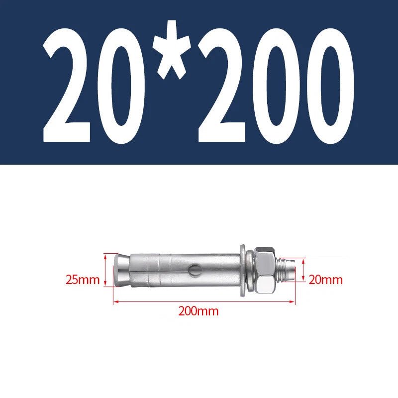 Hex Nut Expansion Sleeve Anchor Bolts — M6 to M20, Galvanized & Stainless Steel - HomeDIYer