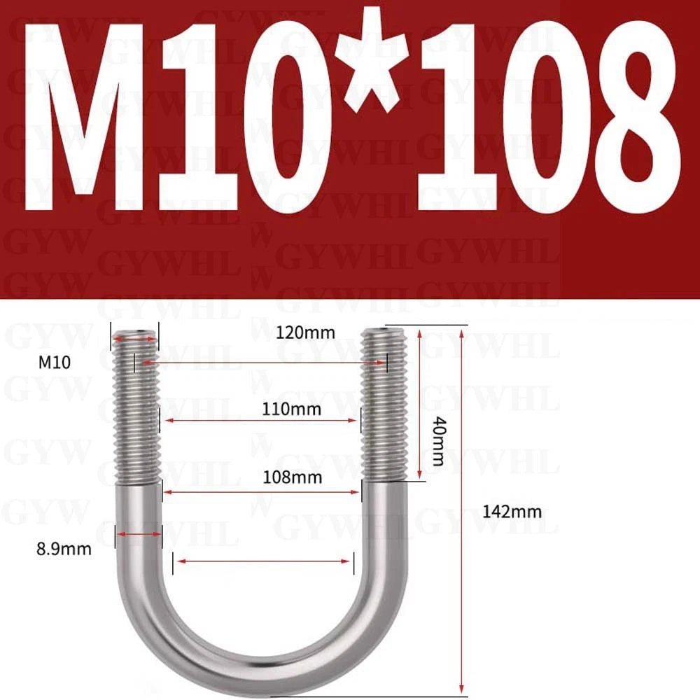 Marine Grade Round Bend U - Bolts — A2 & A4 Stainless Steel, M6 to M20 - HomeDIYer
