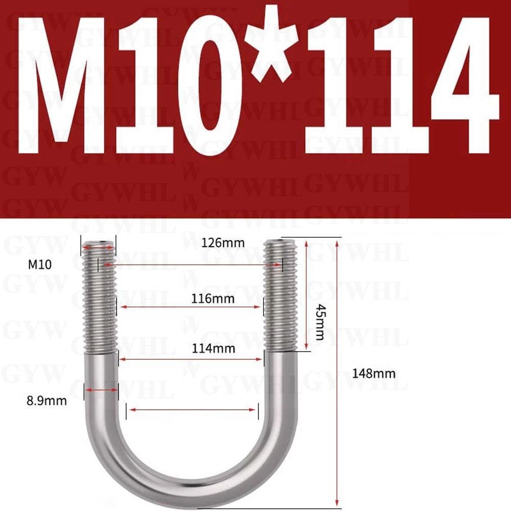Marine Grade Round Bend U - Bolts — A2 & A4 Stainless Steel, M6 to M20 - HomeDIYer