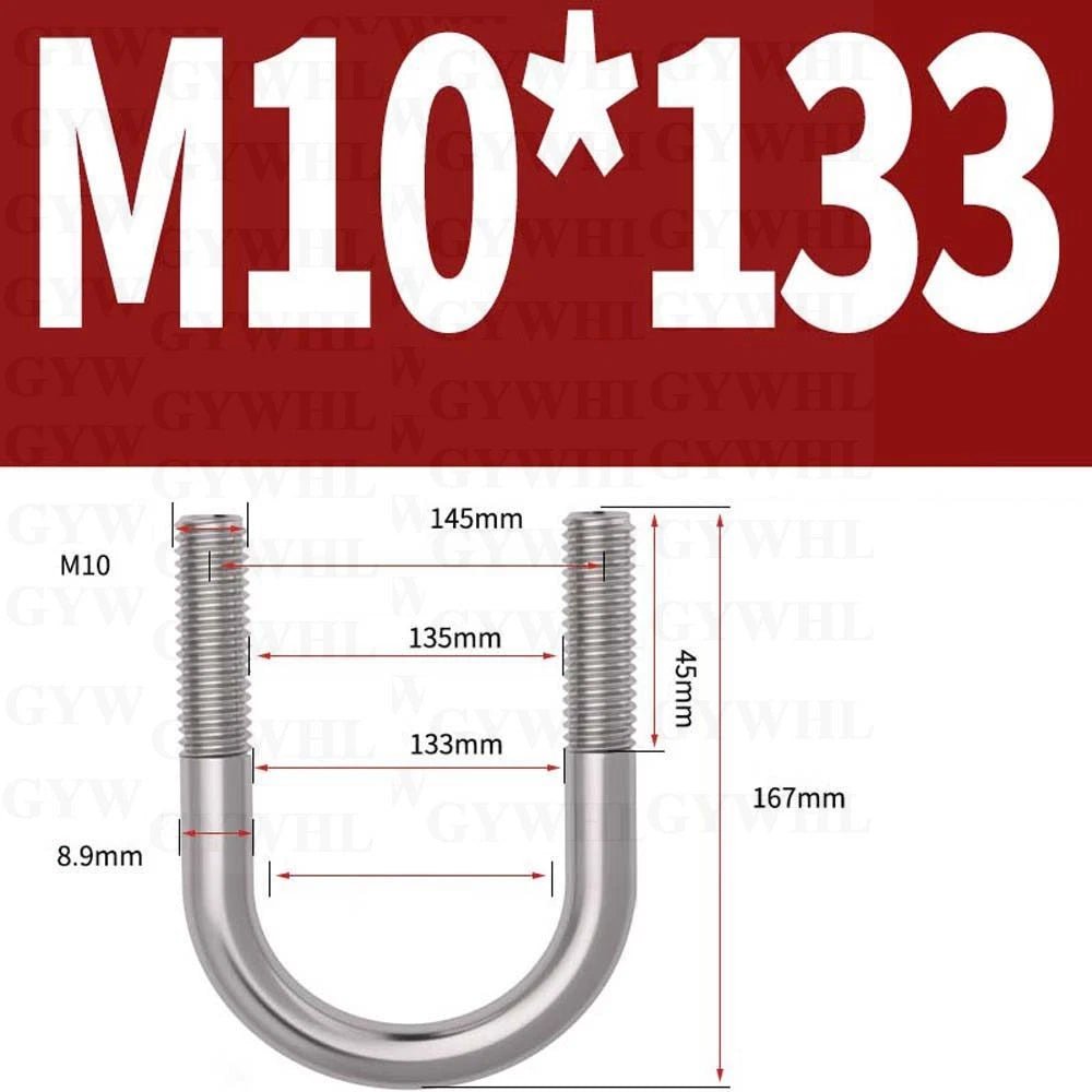 Marine Grade Round Bend U - Bolts — A2 & A4 Stainless Steel, M6 to M20 - HomeDIYer
