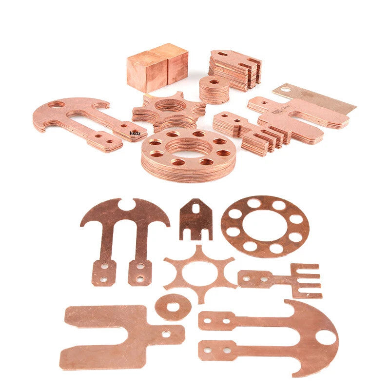 T2 Pure Copper Plate Sheet Thick 1mm-6mm Cu Metal Block Laser Cut 100/200/300mm
