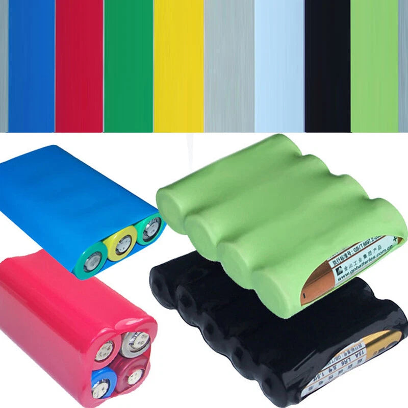 18650 Battery PVC Heat Shrink Tubing Wrap — 50mm to 75mm, Multiple Colors