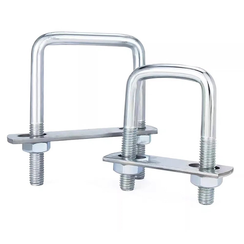 Square U - Bolts with Plate and Nuts – M6 M8 M10 M12 Zinc Plated, Trailer & Pipe Clamp Fasteners - HomeDIYer
