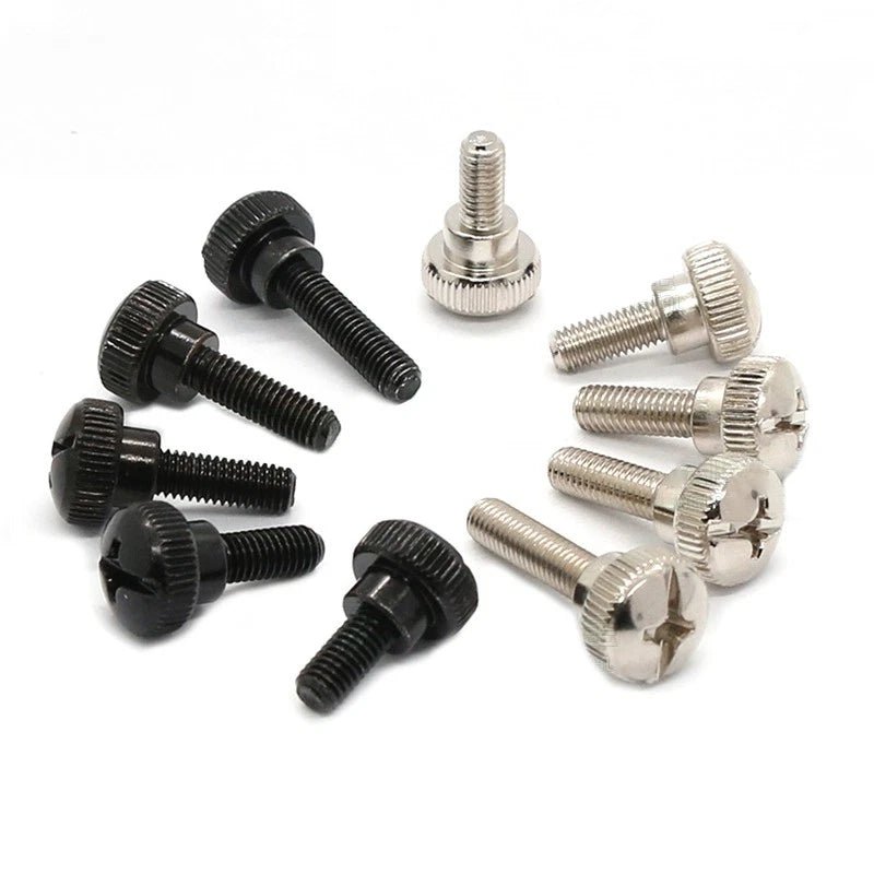 M5 M6 Knurled Thumb Screws Step Head | Hand Grip Knob Bolts | Nickel & Black Zinc Plated - HomeDIYer