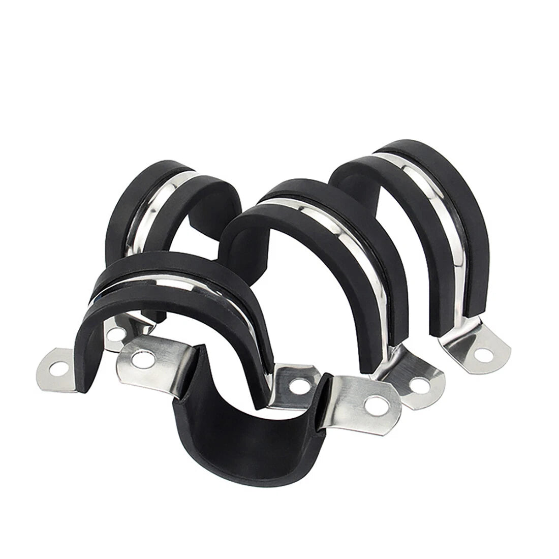 Rubber Lined P Clips Cable Mounting Hose Pipe Clamp Stainless Steel U Type 6-80